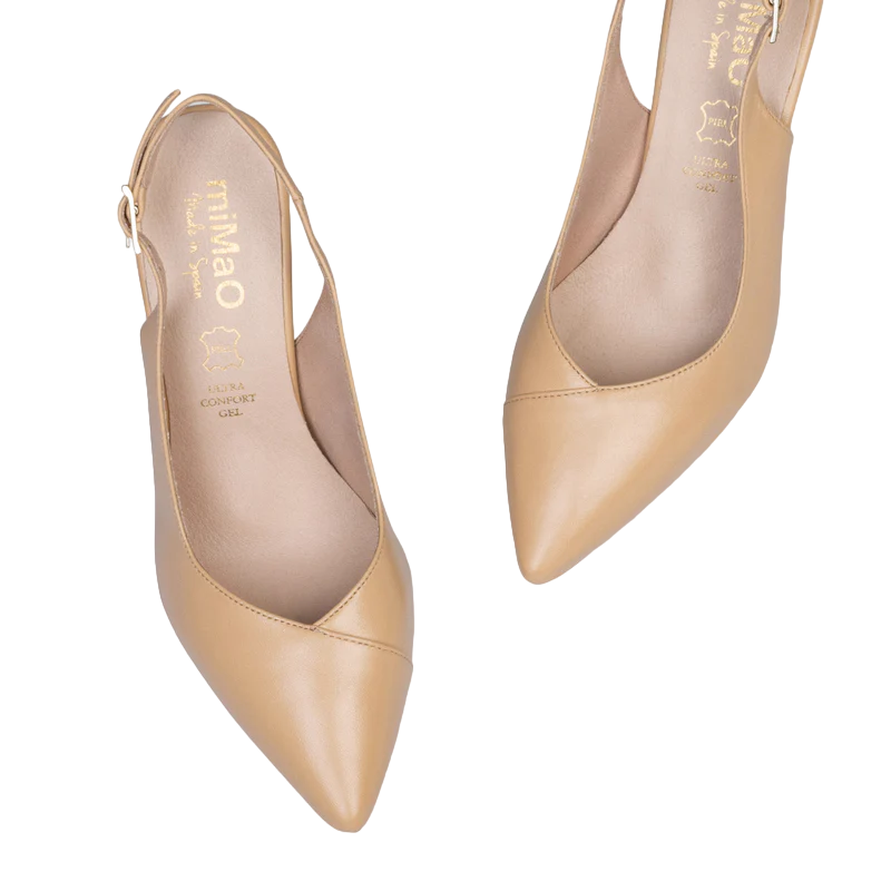 ZAPATOS MIMAO DE TACÓN DESTALONADOS NAPA TIERRA MODELO GLAM