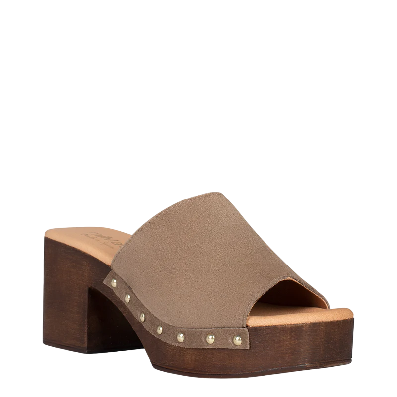 ZUECOS MIMAO CON TACÓN Y PLATAFORMA TAUPE MODELO HOLIDAY