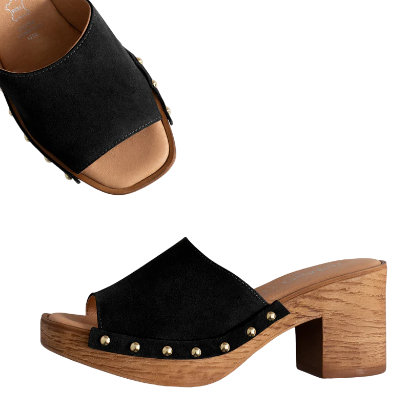 ZUECOS MIMAO CON TACÓN Y PLATAFORMA NEGRO MODELO HOLIDAY