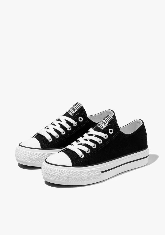 B&W Zapatillas Basic Lona Negro NV552715