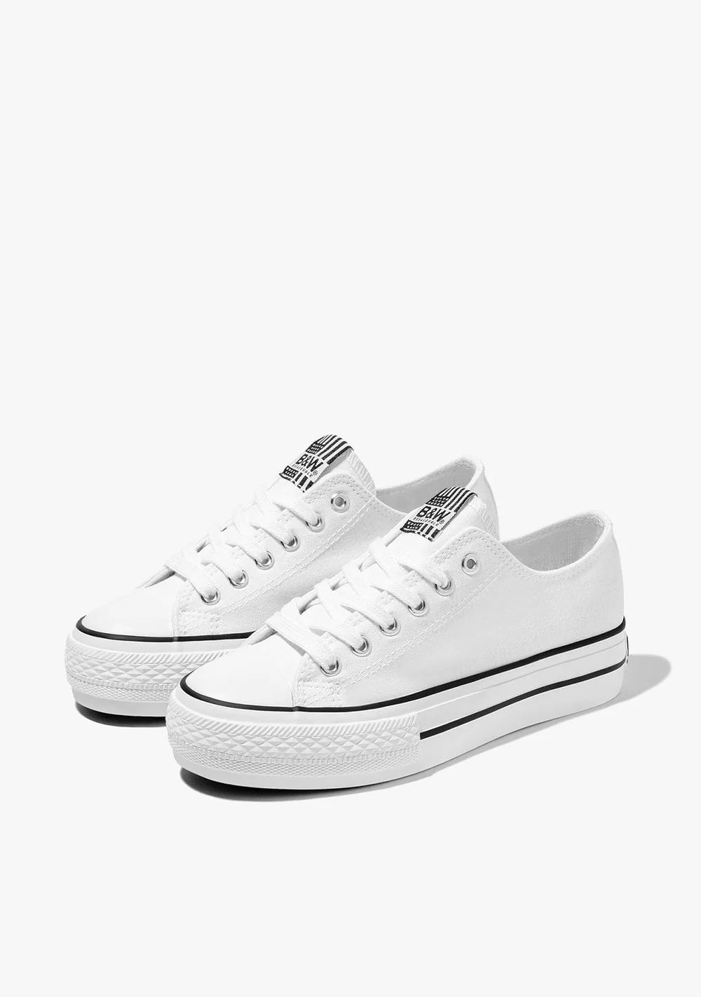 Zapatillas Unisex Basic Lona Blanco B&W NV552715