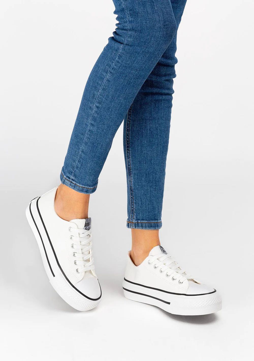 Zapatillas Unisex Basic Lona Blanco B&W NV552715