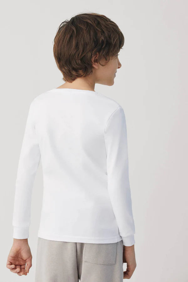 Camiseta Interior Infantil Manga Larga Blanca 18301