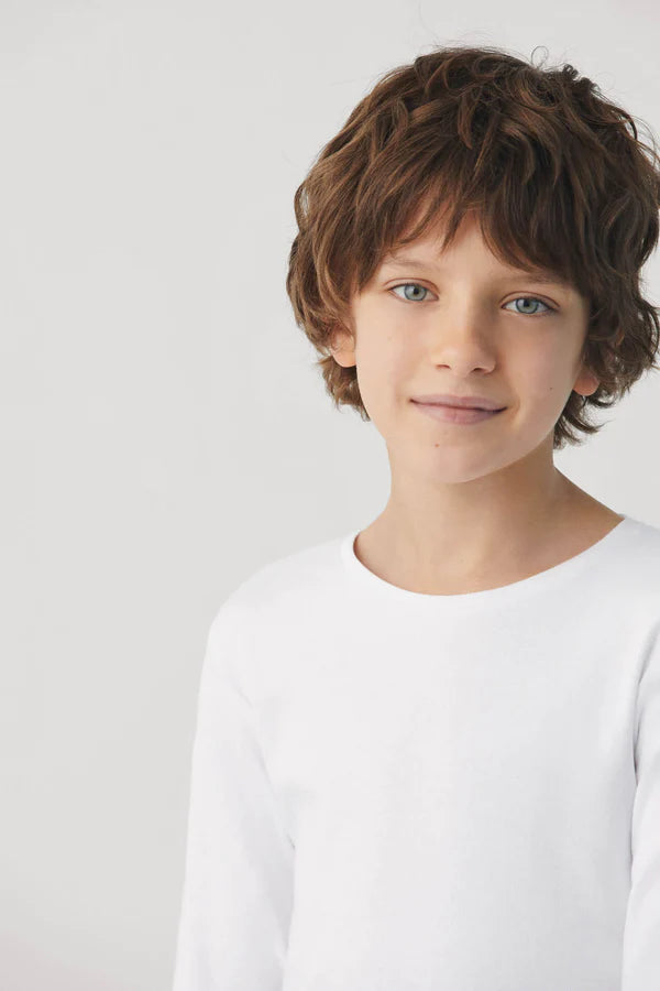 Camiseta Interior Infantil Manga Larga Blanca 18301