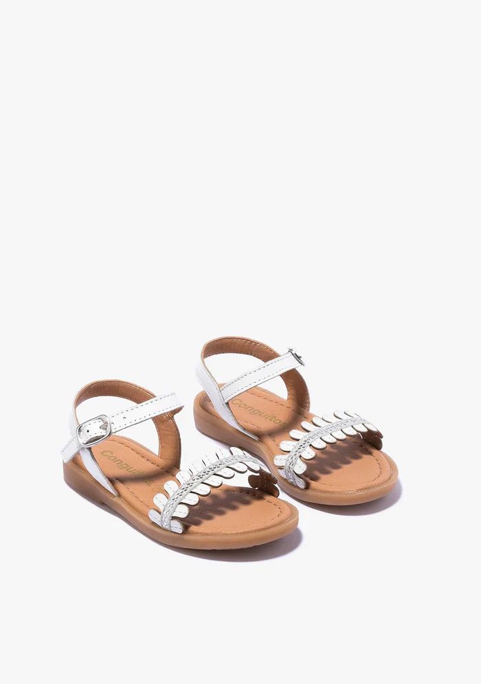 Sandalias Conguitos Hebilla Strass Napa Blanco NV130086-0001