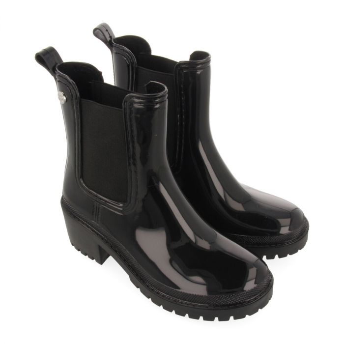 BOTAS DE AGUA ESTILO BOTÍN CHELSEA NEGRAS PARA MUJER TRYSIL