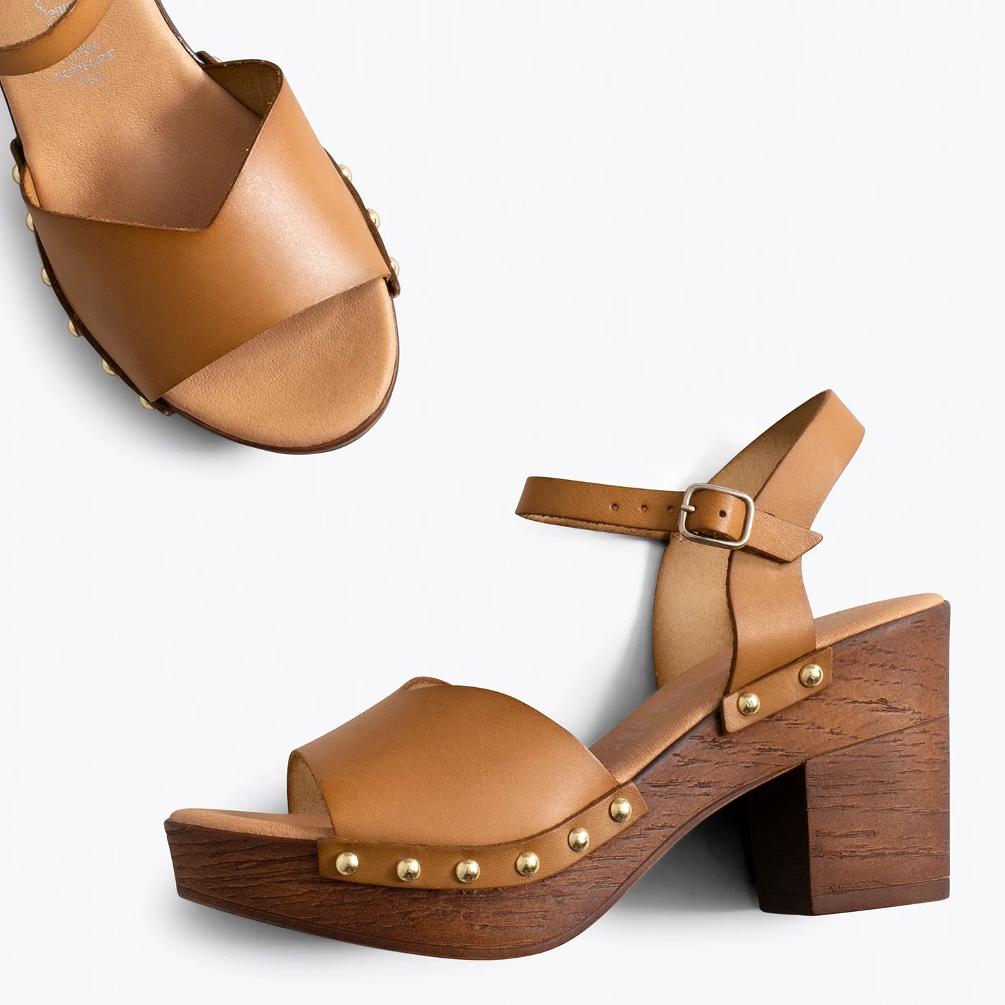MALLORCA Sandalias de tacón y plataforma CAMEL