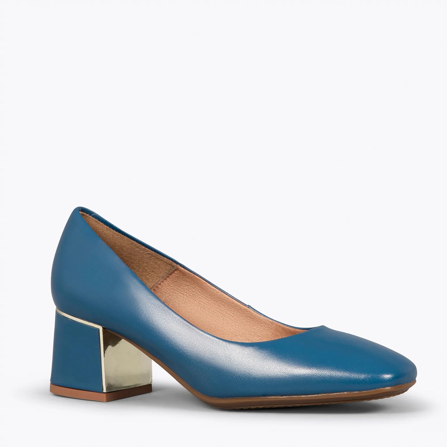 FEMME Zapatos de tacón con puntera cuadrada de napa AZUL