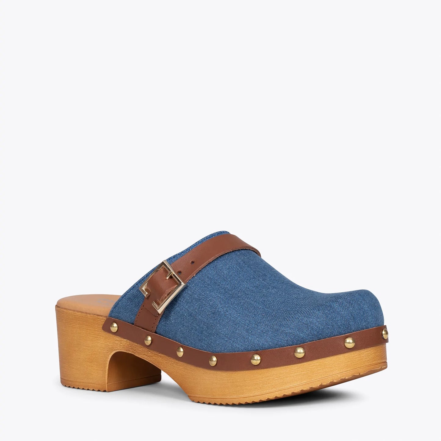 NIZA Zuecos con tacón y plataforma AZULES