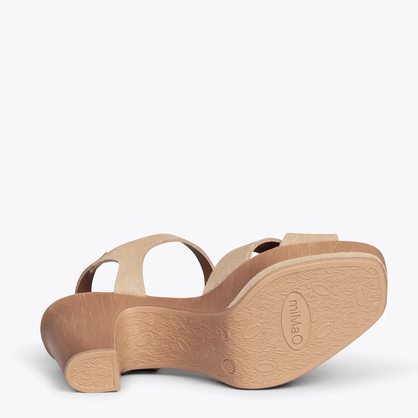 MYKONOS Sandalias con plataforma y tacón CAMEL