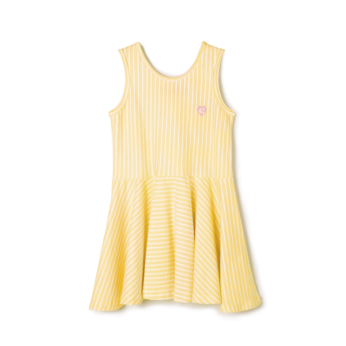 VESTIDO NIÑA SKATER LOGO RAYAS CELESTE