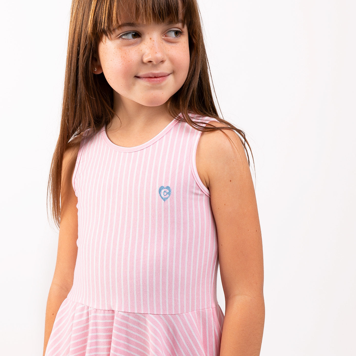 Vestido Conguitos niña skater logo rayas ROSA