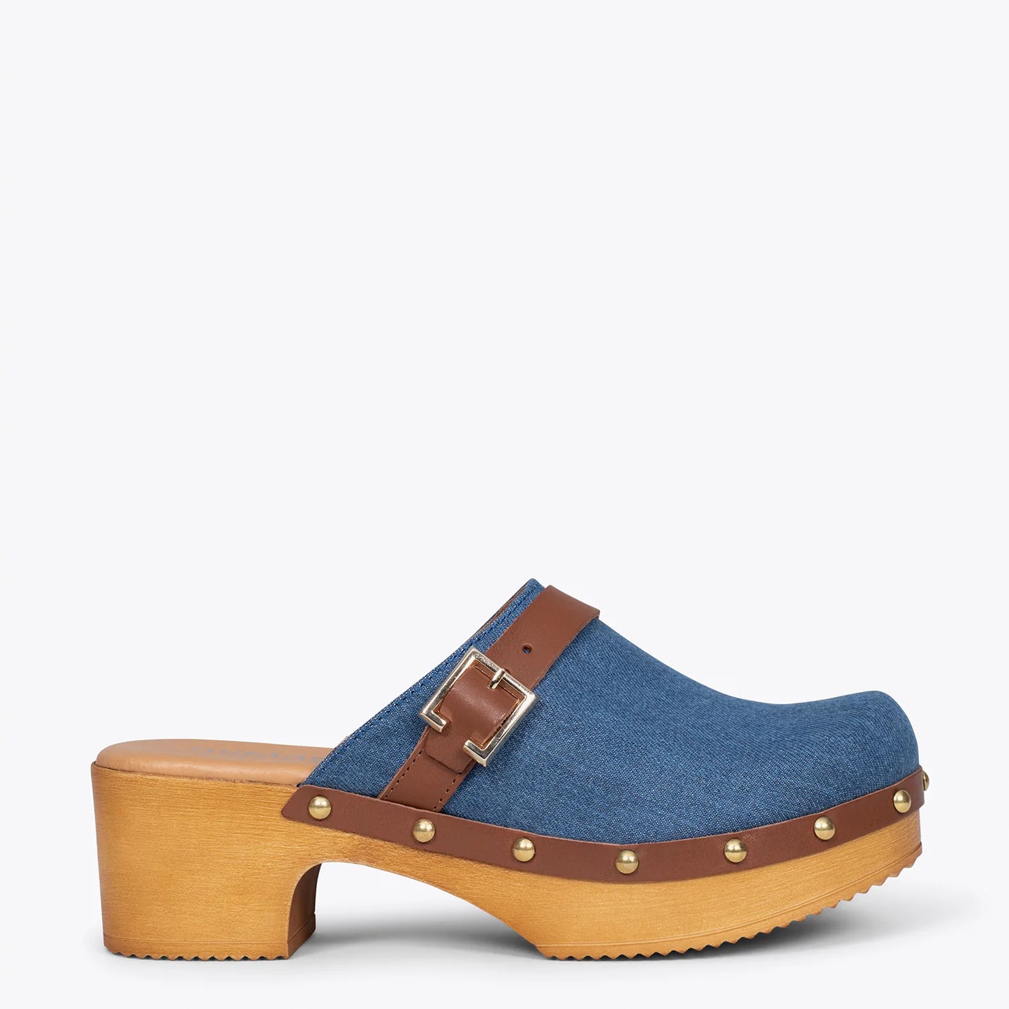 NIZA Zuecos con tacón y plataforma AZULES