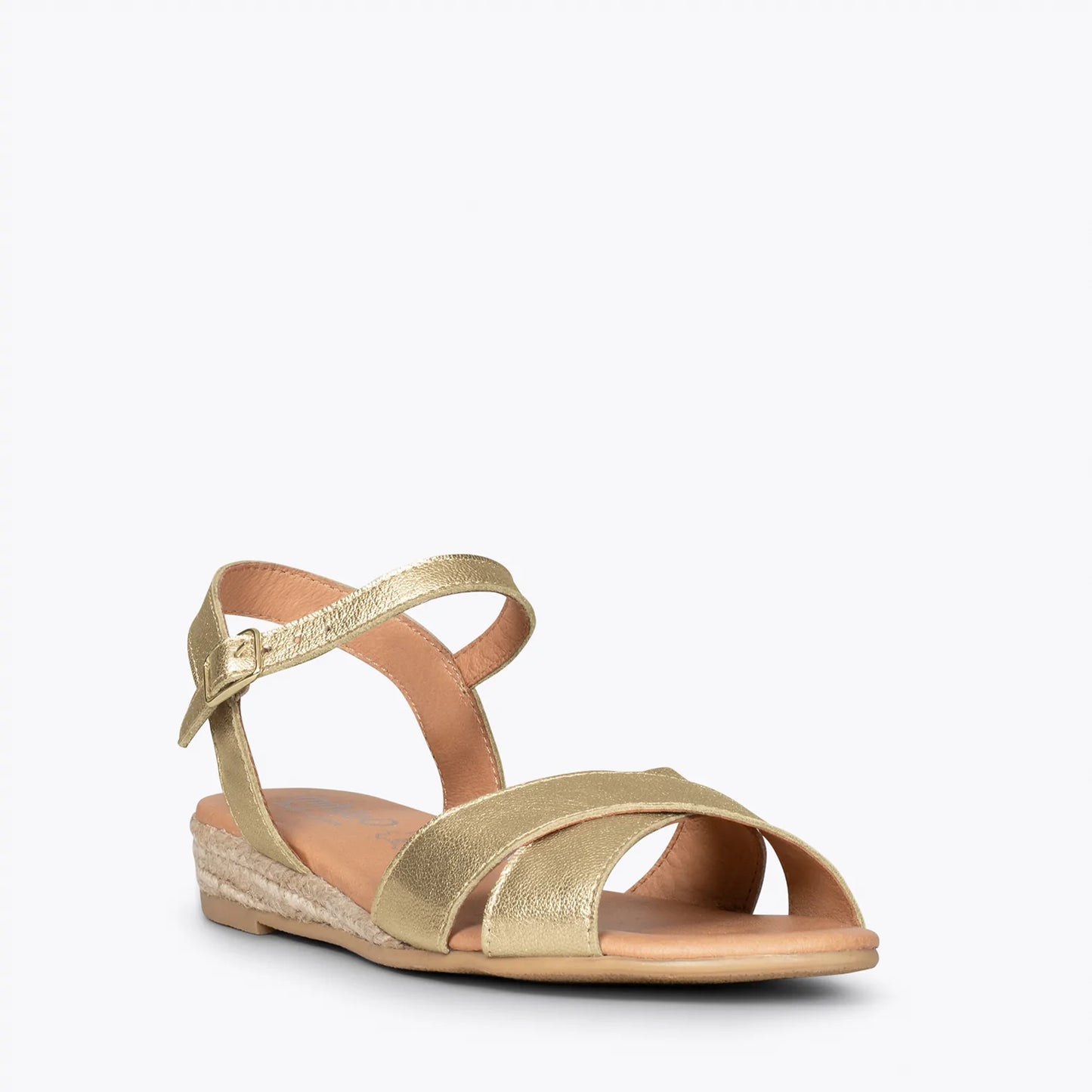 CÍES Sandalias de esparto de tiras cruzadas DORADO