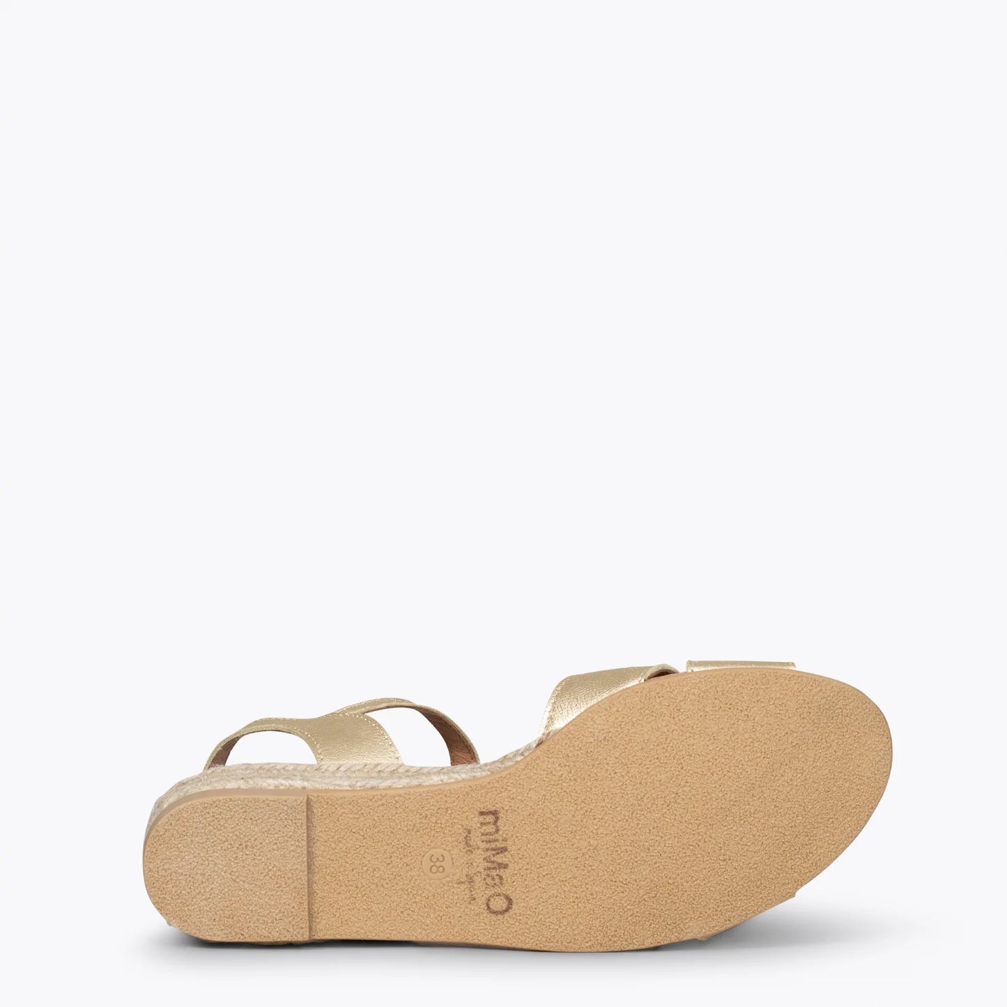 CÍES Sandalias de esparto de tiras cruzadas DORADO