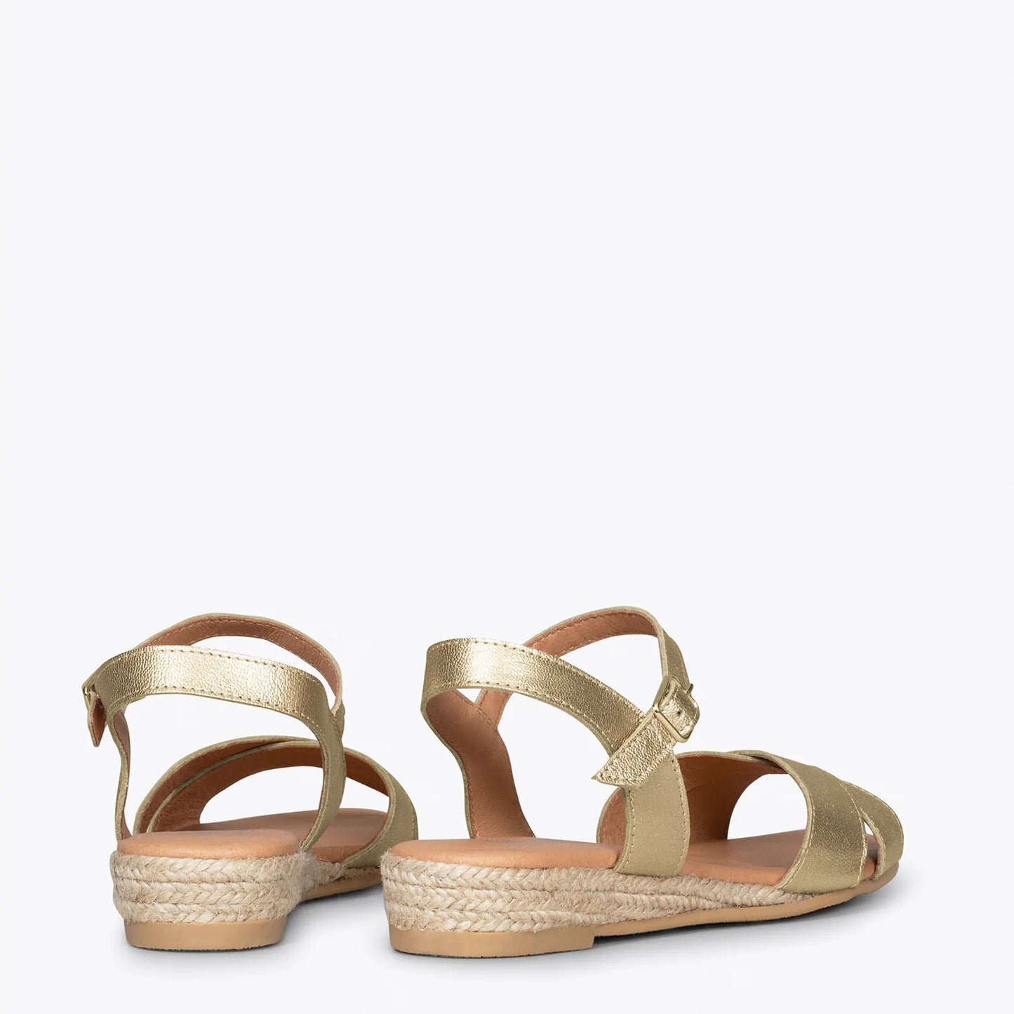CÍES Sandalias de esparto de tiras cruzadas DORADO