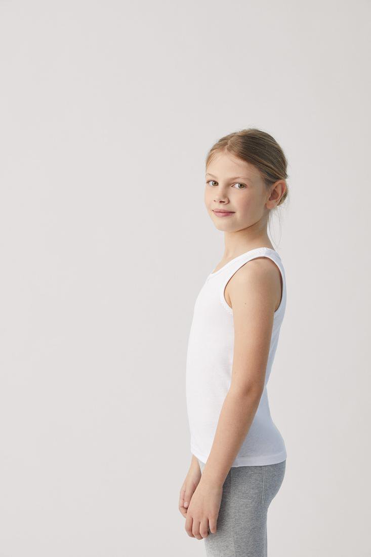 Camiseta Interior Infantil Tirantes Afelpada Blanca 18306