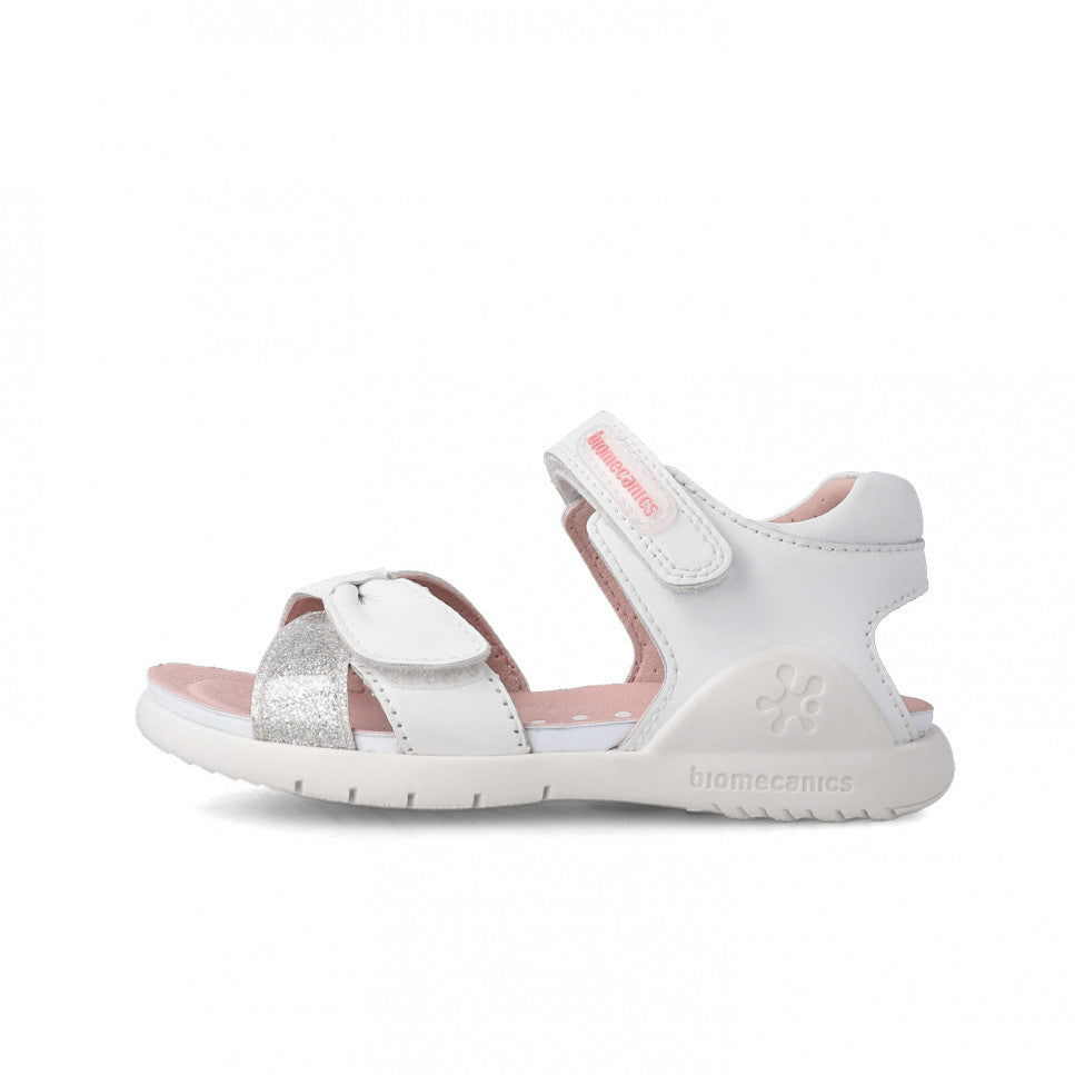 SANDALIA BIOMECANICS BLANCA-PLATA 232246C