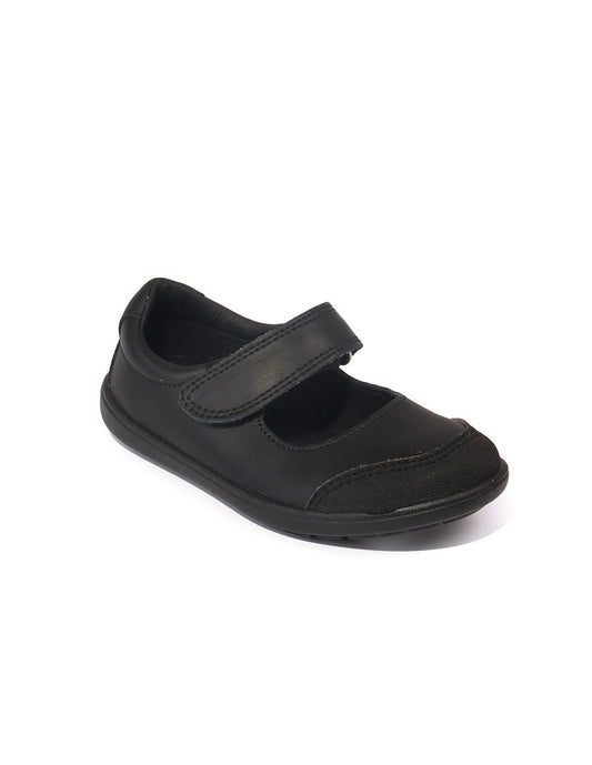 ZAPATOS COLEGIAL JAVER VELCRO - PIEL LAVABLE NEGRO 6-4