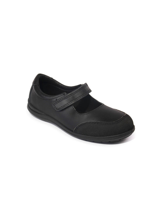 ZAPATOS COLEGIAL JAVER VELCRO - PIEL LAVABLE NEGRO 7-2