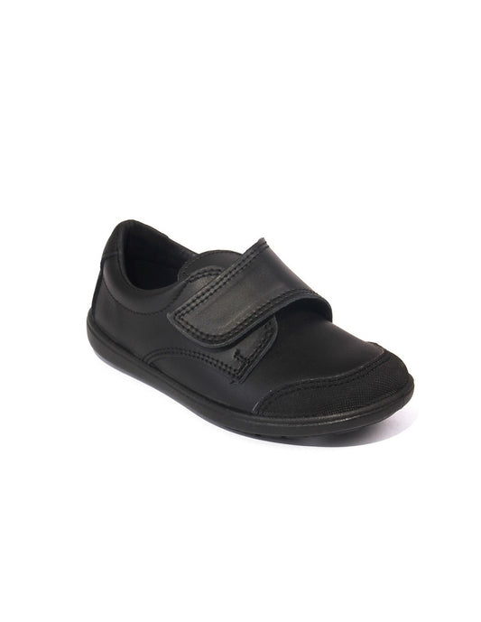 ZAPATOS COLEGIAL JAVER VELCRO - PIEL LAVABLE NEGRO 6-3