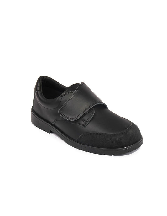 ZAPATOS COLEGIAL JAVER VELCRO - PIEL LAVABLE NEGRO 7-1