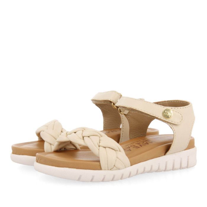 SANDALIAS DE PIEL COLOR OFF-WHITE BRUYERES 68234-P1