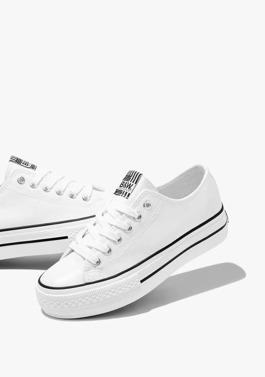 Zapatillas Unisex Basic Lona Blanco B&W NV552715