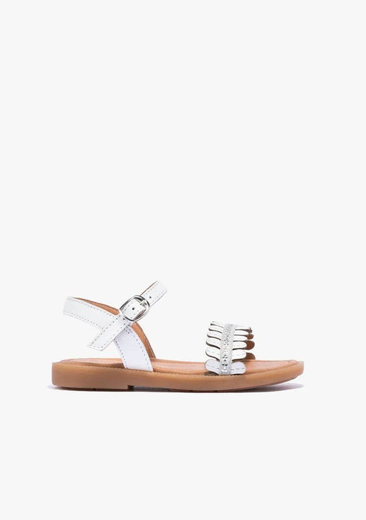 Sandalias Conguitos Hebilla Strass Napa Blanco NV130086-0001