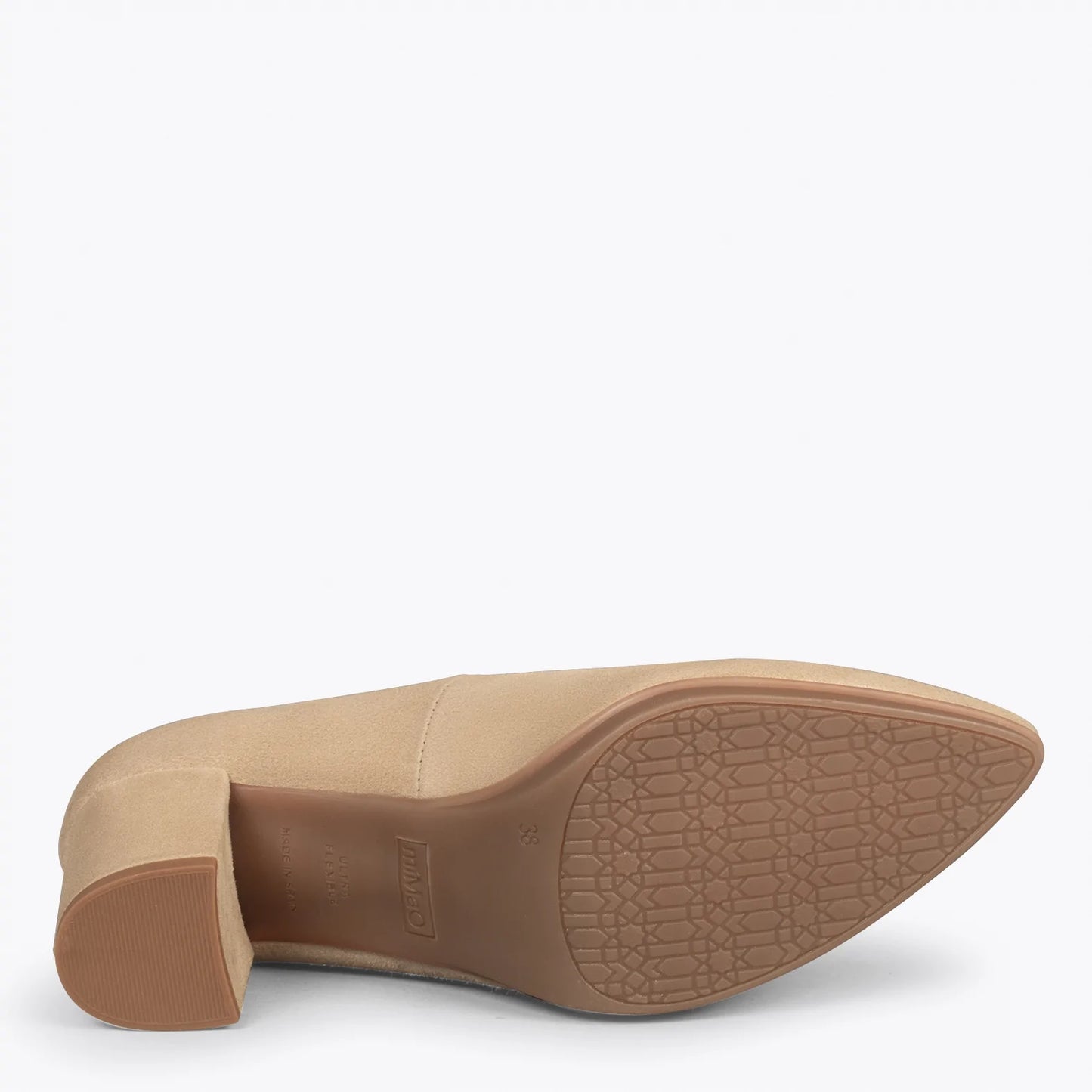 URBAN S – Zapatos de tacón medio de ante BEIGE