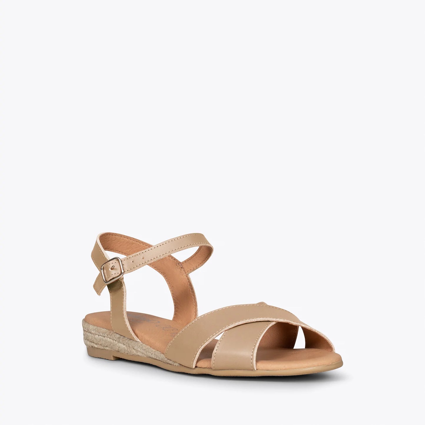 CÍES Sandalias de esparto de tiras cruzadas CAMEL