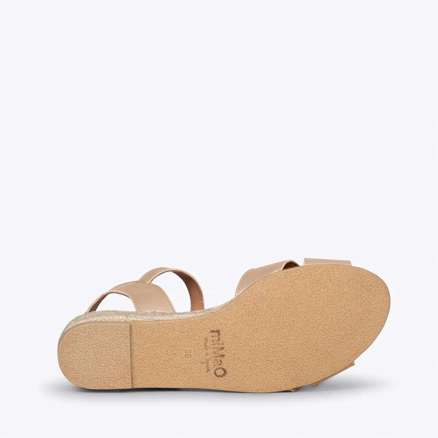 CÍES Sandalias de esparto de tiras cruzadas CAMEL