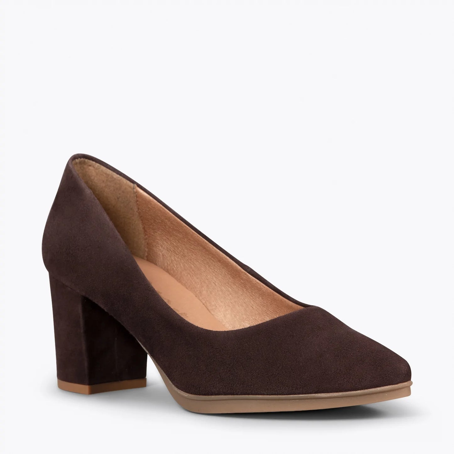URBAN S – Zapatos de tacón medio de ante MARRÓN