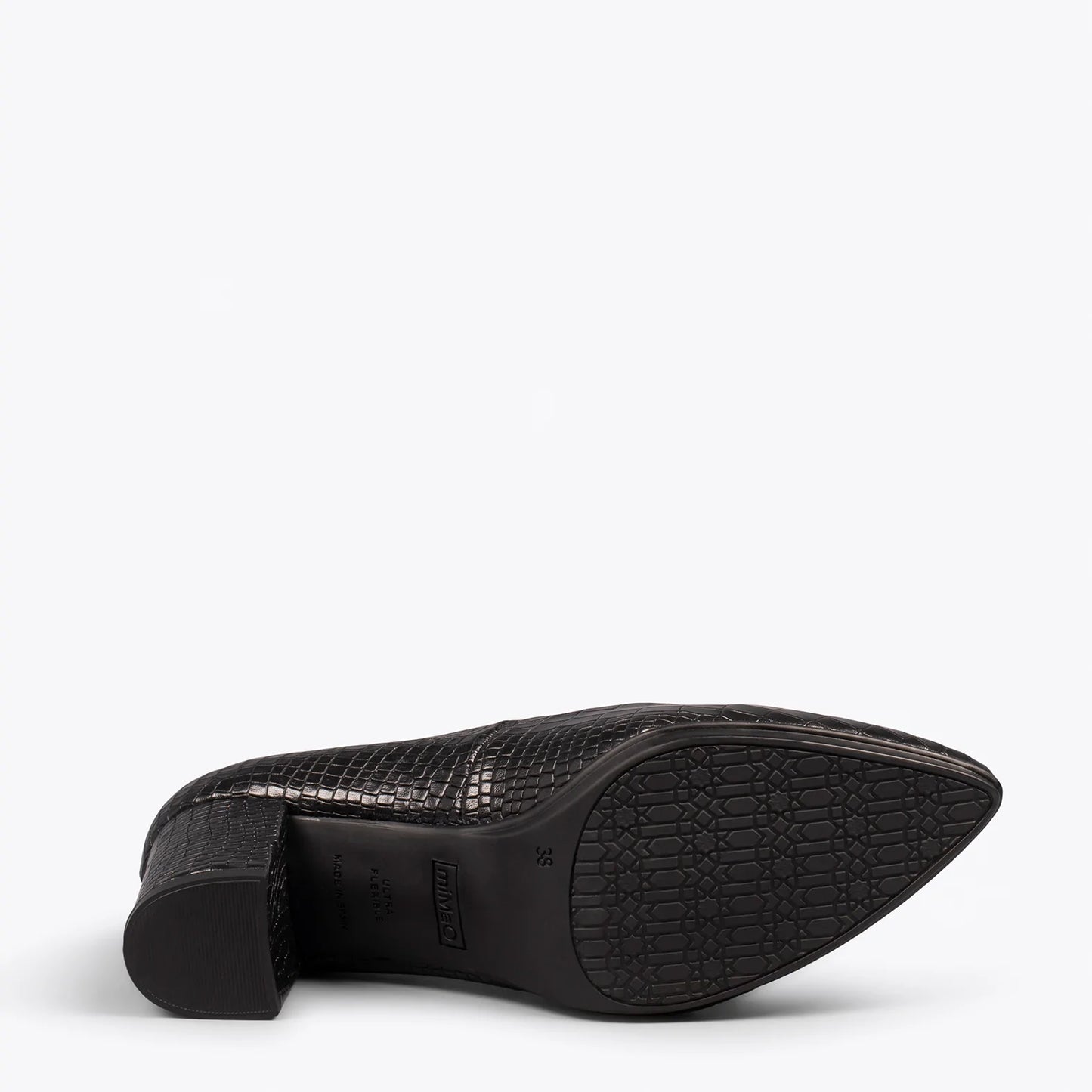 URBAN S COCO – Zapatos de tacón con textura de cocodrilo NEGRO