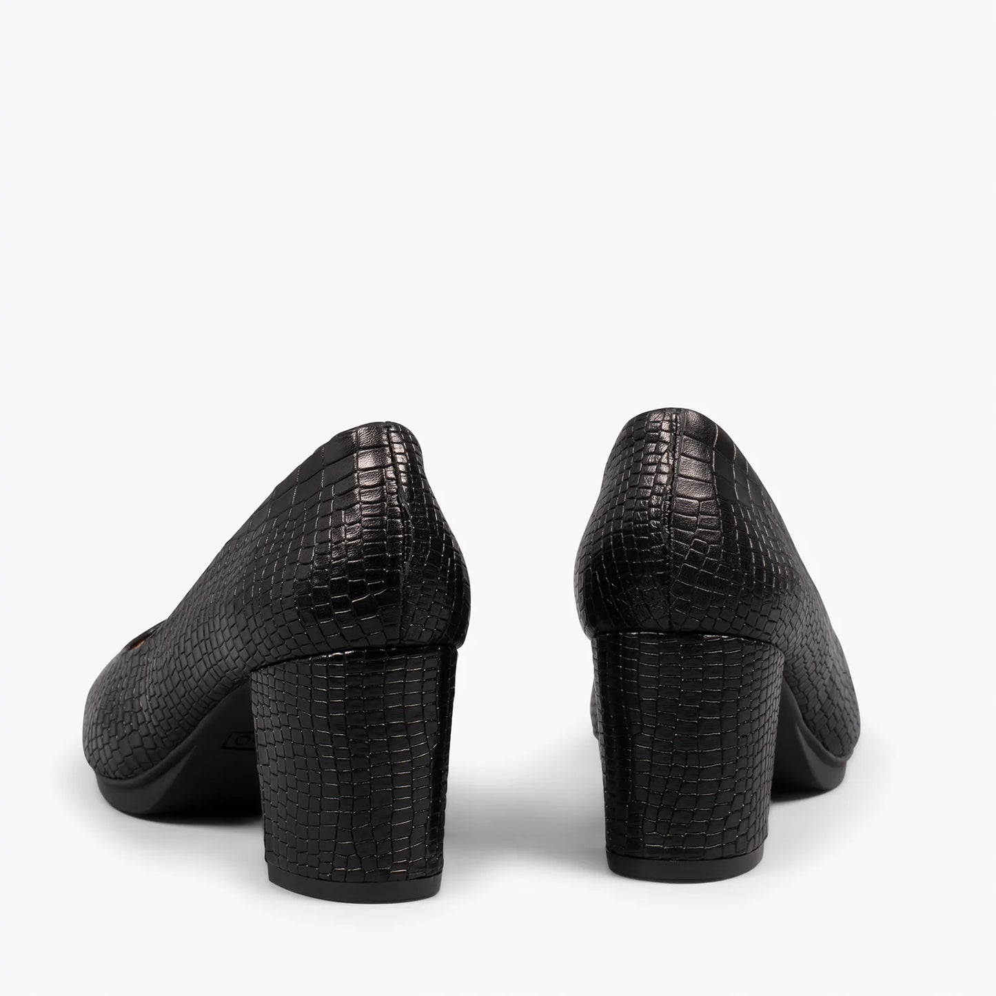 URBAN S COCO – Zapatos de tacón con textura de cocodrilo NEGRO
