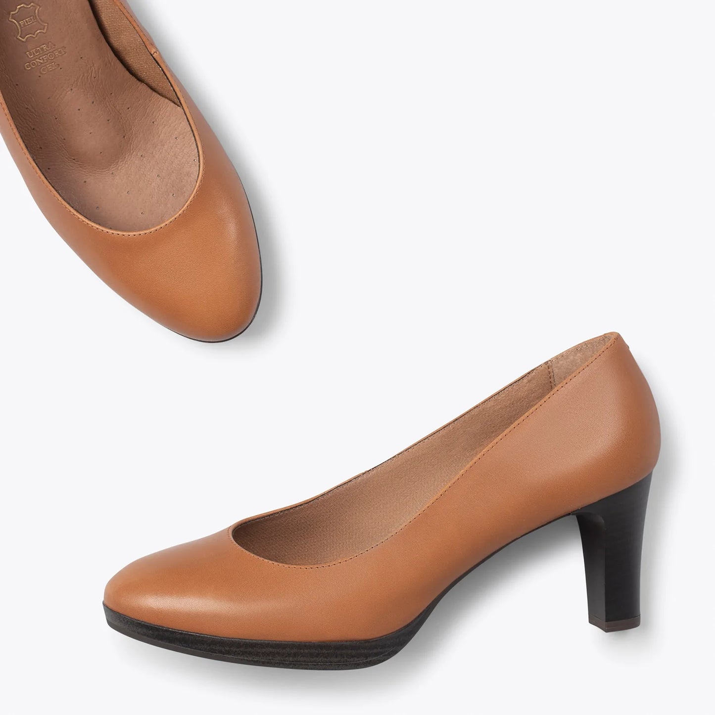 AZAFATA - Zapatos con tacón y plataforma MARRÓN