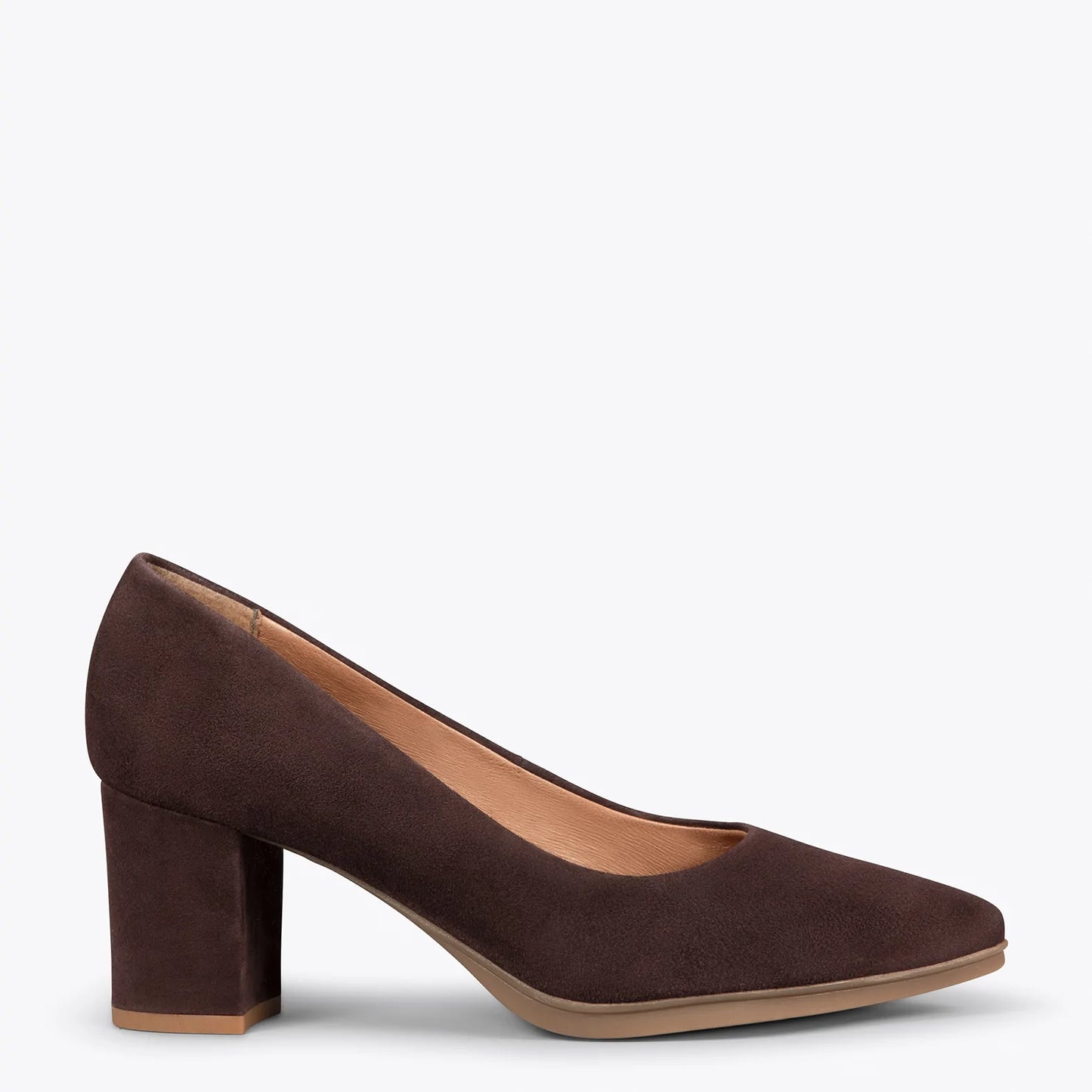 URBAN S – Zapatos de tacón medio de ante MARRÓN