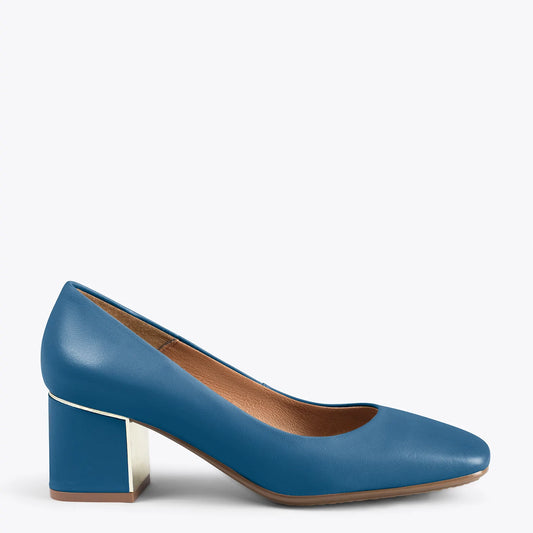 FEMME Zapatos de tacón con puntera cuadrada de napa AZUL