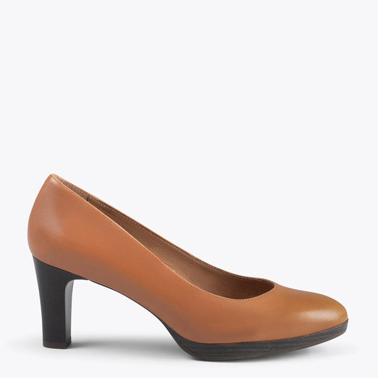 AZAFATA - Zapatos con tacón y plataforma MARRÓN